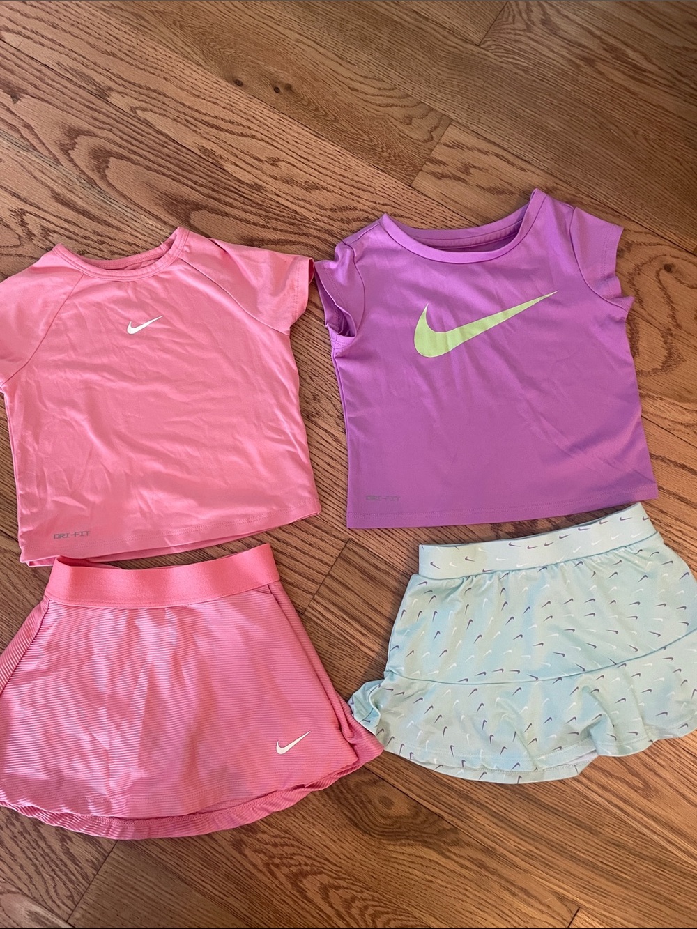 Nike Girls Active Tops and Skorts — Pink, Purple, Light Blue